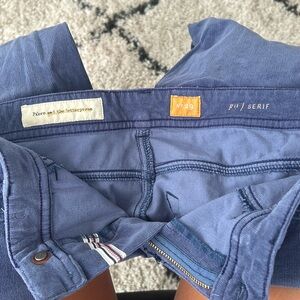 Pilcro blue corduroy high rise skinny pant